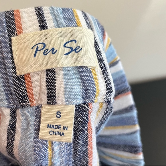 Per Se Linen Blend Striped Straight Leg Pant - Picture 6 of 11